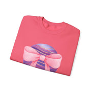 Pink/Purple Planet Wrapped In A Bow Crewneck Sweatshirt
