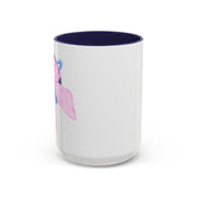 Blue Saturn Wrapped In A Pink Bow Accent Coffee Mug