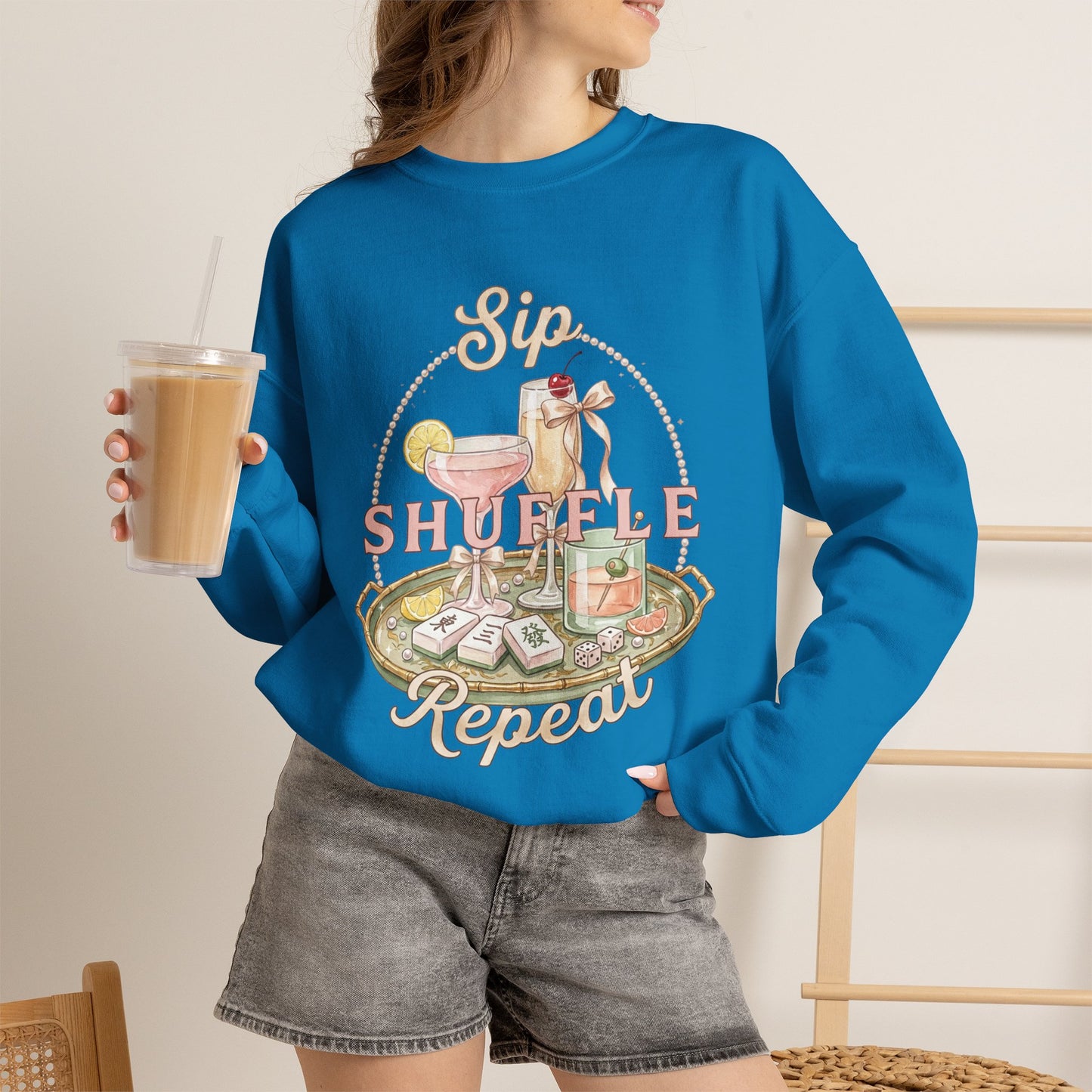 Mahjong Girls Night Crewneck Sweatshirt | Mahjong Tiles, Pastel Cozy Club