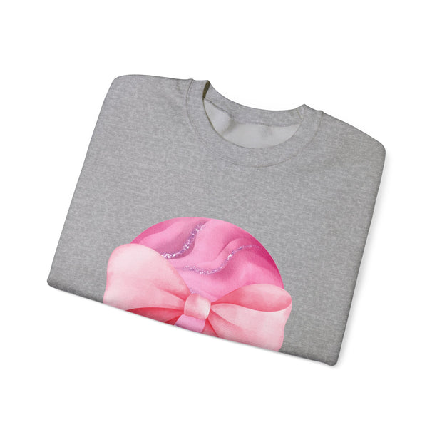 Pink Planet Wrapped In A Bow Unisex Crewneck Sweatshirt