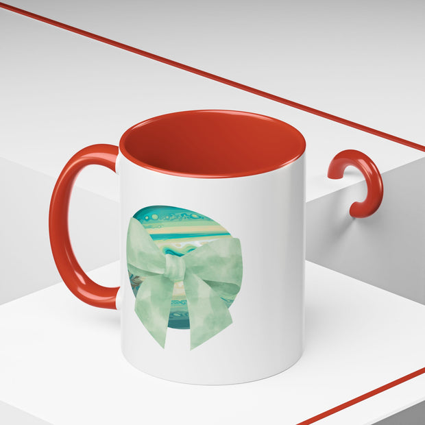 Green Planet Wrapped In A Bow Accent Coffee Mug