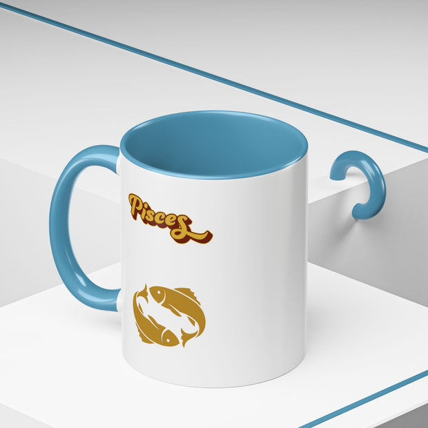 'Pisces' Zodiac Accent Coffee Mug