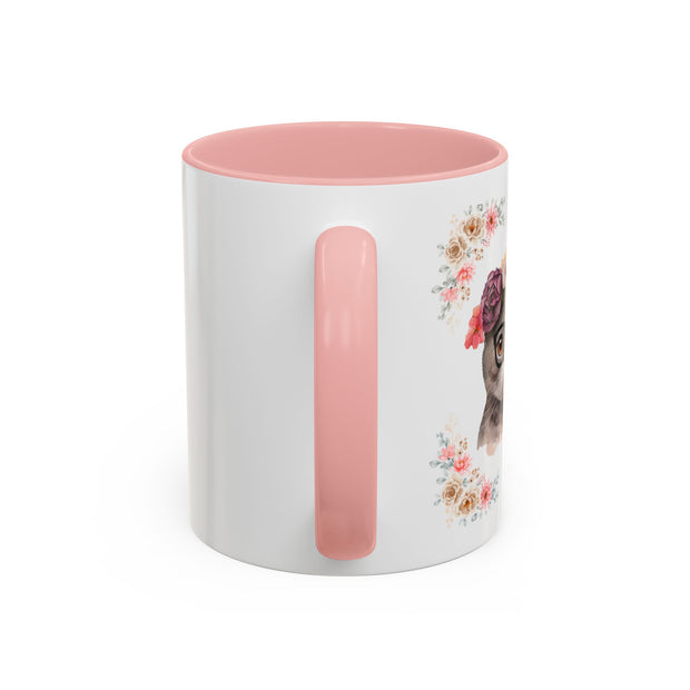 Geeky Goddess Dark Gray Cat Accent Coffee Mug