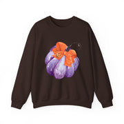 Purple Pumpkin Wrapped In A Bow Unisex Crewneck Sweatshirt