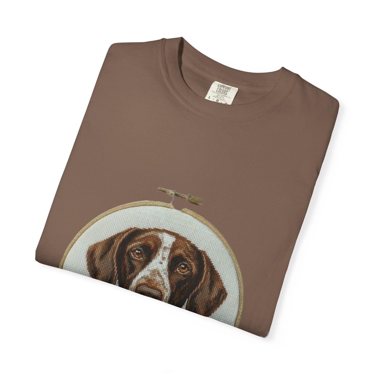 German Shorthaired Pointer Portrait T-Shirt | Embroidery Hoop Dog Art