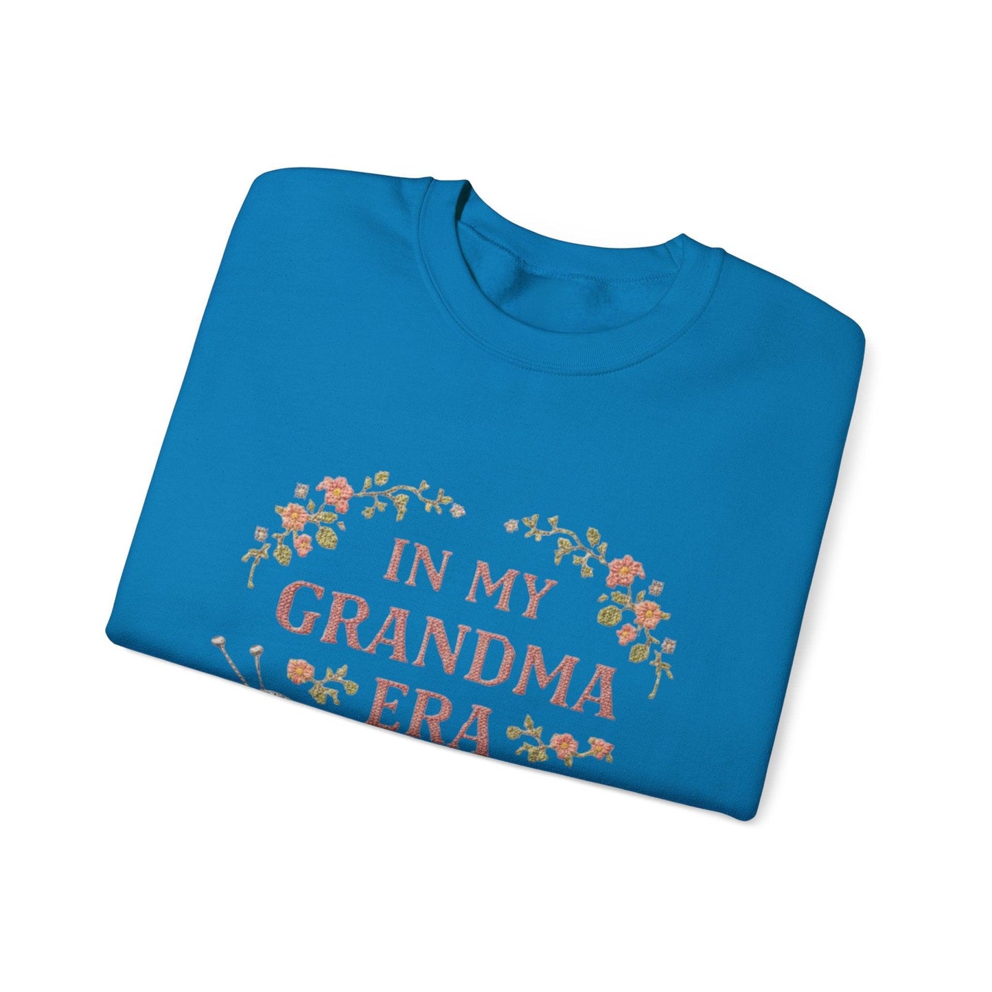 In My Grandma Era knitting balls and glasses Sweatshirt | Cozy vintage floral design