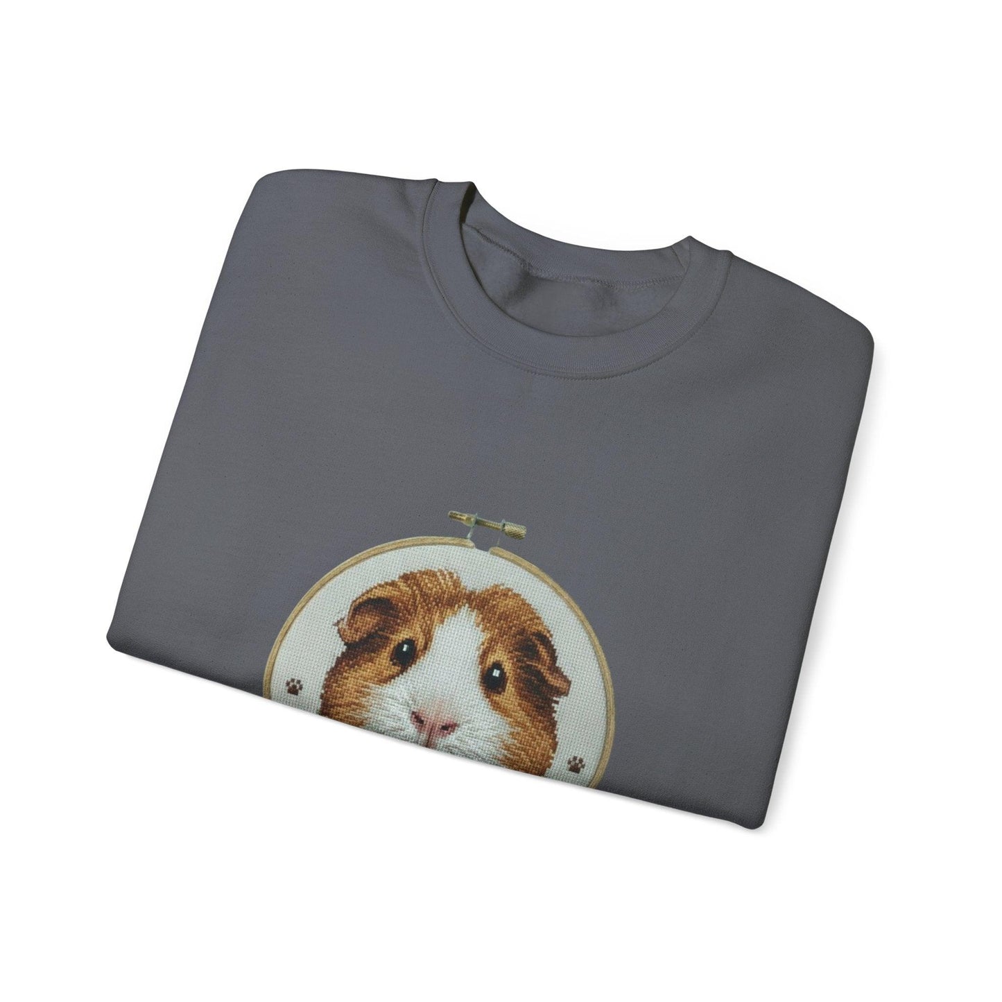 Guinea Pig Portrait Crewneck Sweatshirt | Embroidery Hoop Style
