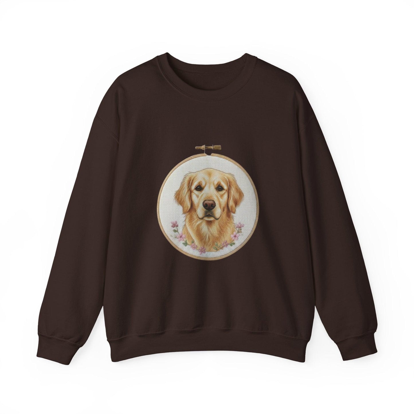 Golden Retriever Sweatshirt, Dog Mom Gift, Vintage Embroidery Style Pet Lover Crewneck