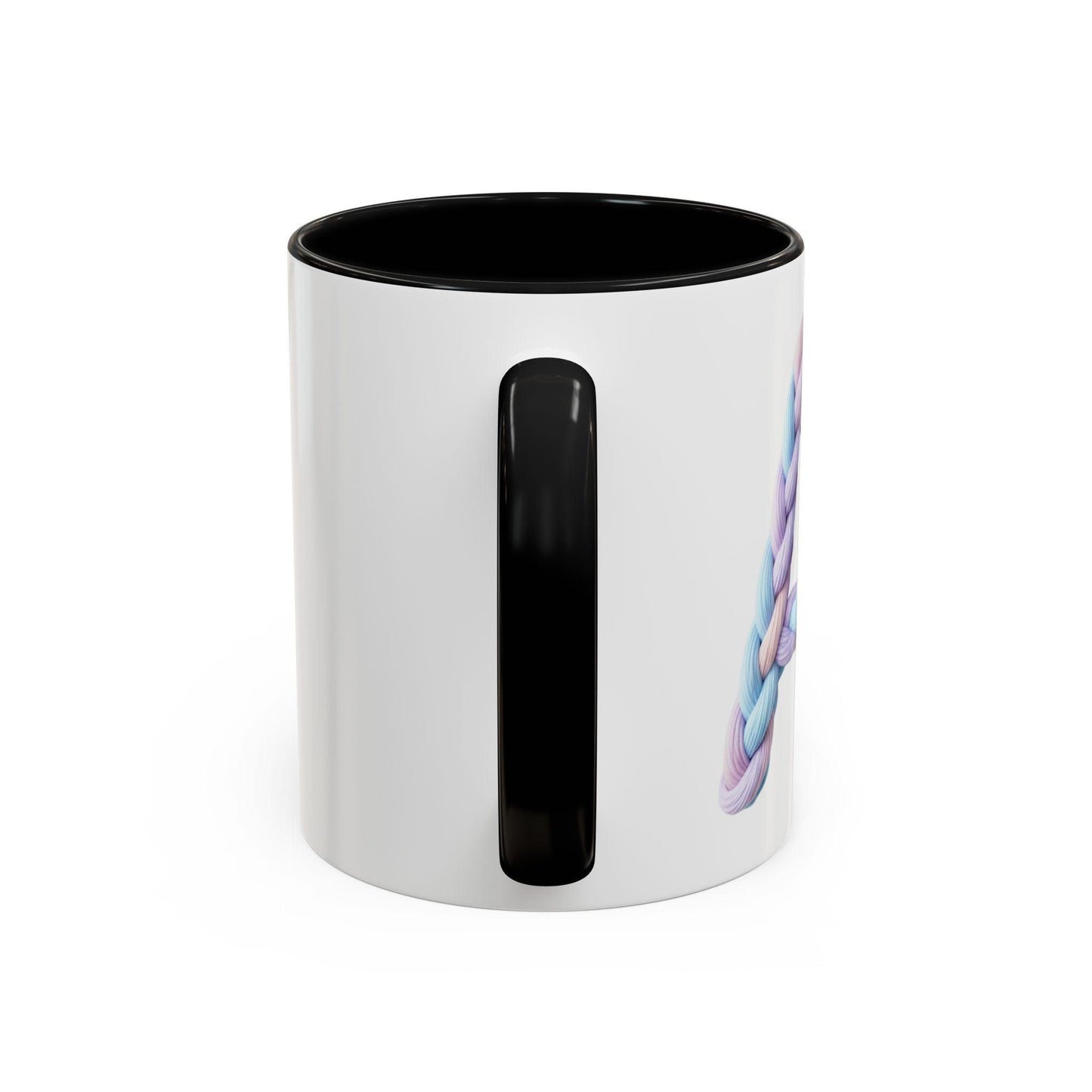 Minimalist Embroidery Typography Accent Coffee Mug | Pastel Thread Design