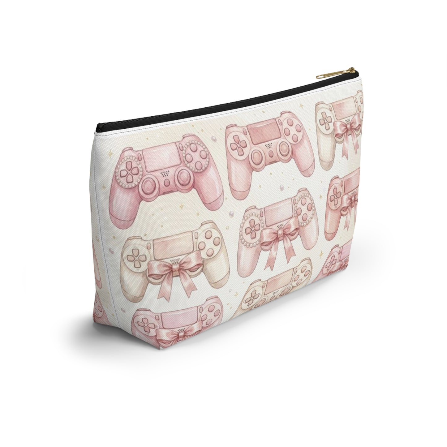 Pink Game Controller Pattern Accessory Pouch