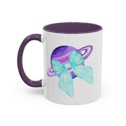 Purple Saturn Wrapped In A Bow Accent Coffee Mug