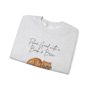 'Feline Good With A Book & Brew' Unisex Crewneck Sweatshirt