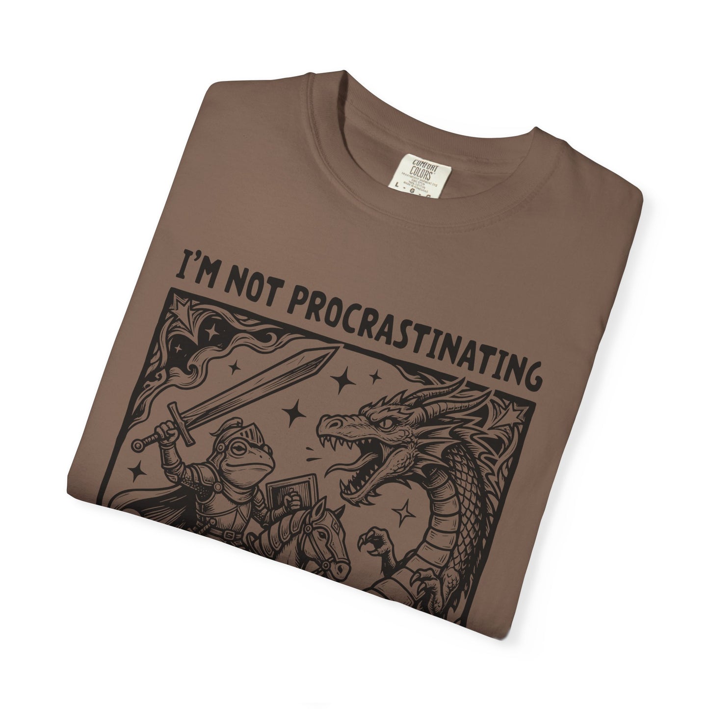 I'm Not Procrastinating I'm Doing Side Quests T-Shirt, Funny Gamer Tee, RPG Knight vs Dragon Shirt, Fantasy Gaming Graphic T-Shirt, Nerd Gift