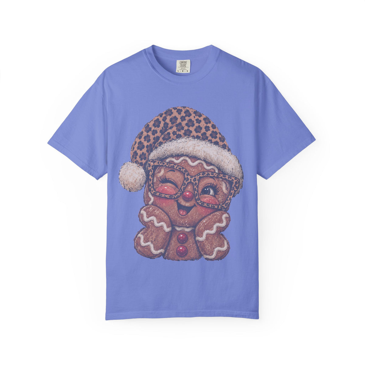 Gingerbread Christmas Shirt, Leopard Gingerbread Tee, Cute Christmas T-Shirt, Retro Holiday Shirt, Gingerbread Lover Gift for Her