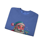 Retro Santa Holding Martini Sweatshirt | Vintage Christmas Crewneck