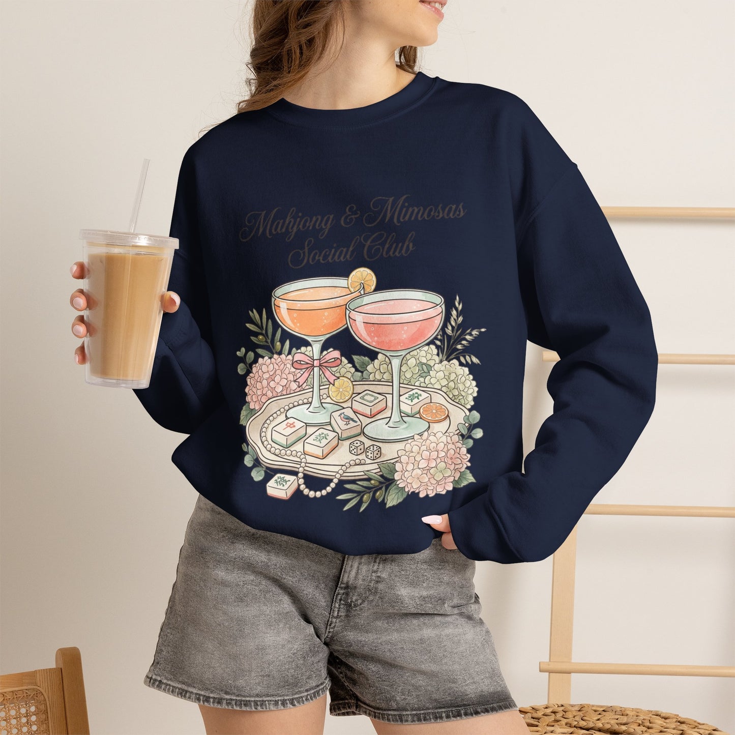 Mahjong & Mimosas Sweatshirt, Mahjong Club Crewneck, Brunch Girl Pullover