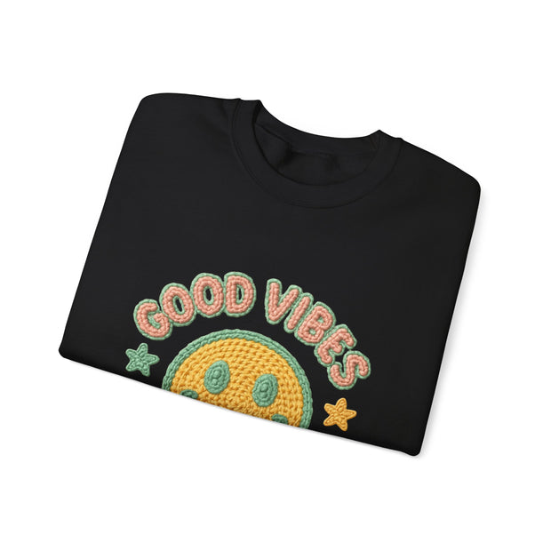 Good Vibes Crewneck Sweatshirt, Cozy Unisex Sweatshirt, Happy Apparel Gift, Positive Energy Fashion, Comfortable Casual Wear, Trendy [...]