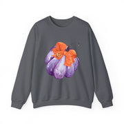 Purple Pumpkin Wrapped In A Bow Unisex Crewneck Sweatshirt
