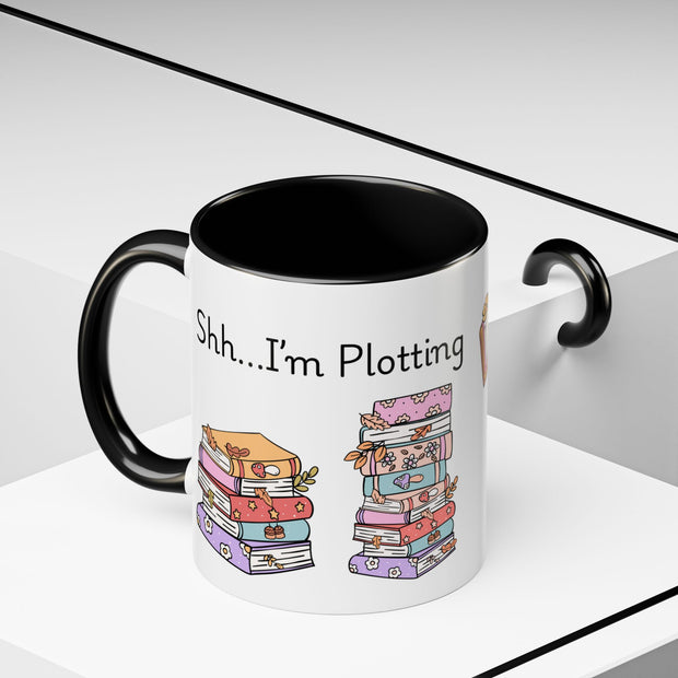 'Shhh...I'm Plotting' Accent Coffee Mug
