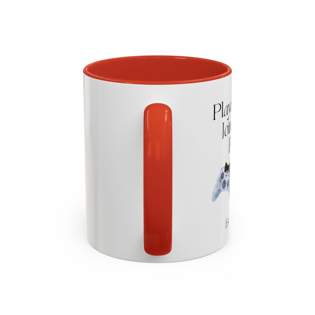 'Player 2 Has Joined The Party' 'Est. 2025' Accent Coffee Mug