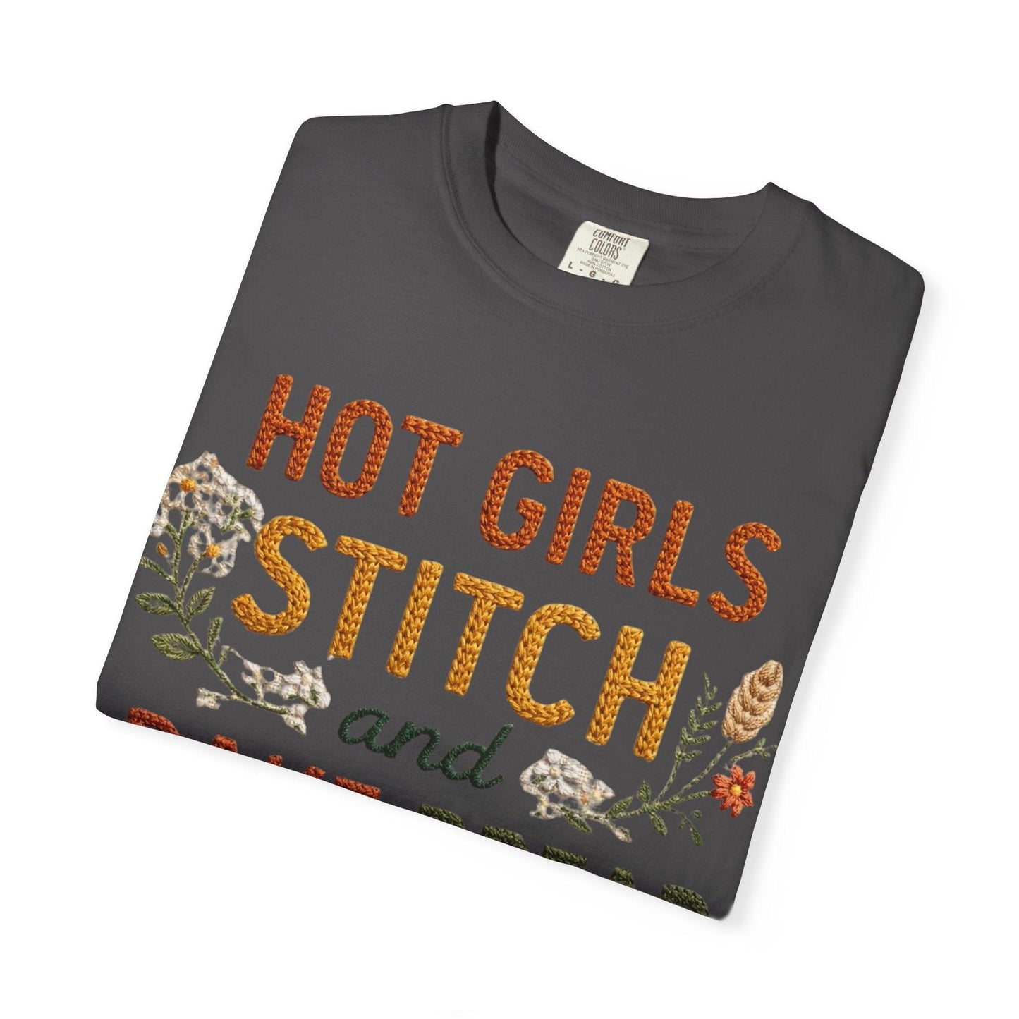 Hot Girls Stitch and Bake Bread T-Shirt | Bread Loaf Floral Embroidery Design