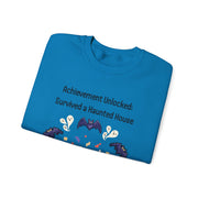 'Achievement Unlocked: Survived A Haunted House' Unisex Crewneck Sweatshirt