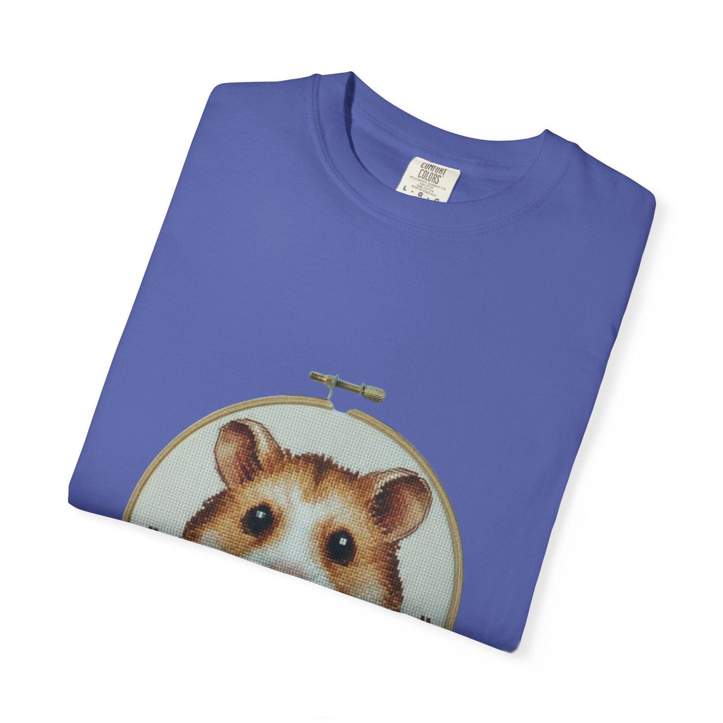Hamster Portrait Embroidery Hoop T-shirt | Cute Small Pet Illustration