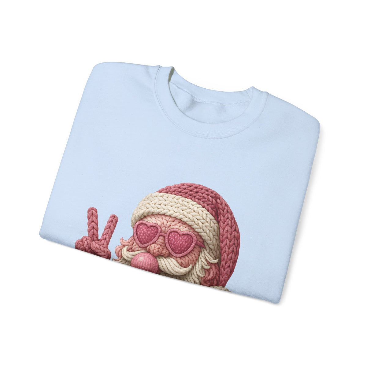 Pink Sunglasses Peace Sign Santa Sweatshirt | Retro Holiday Cozy