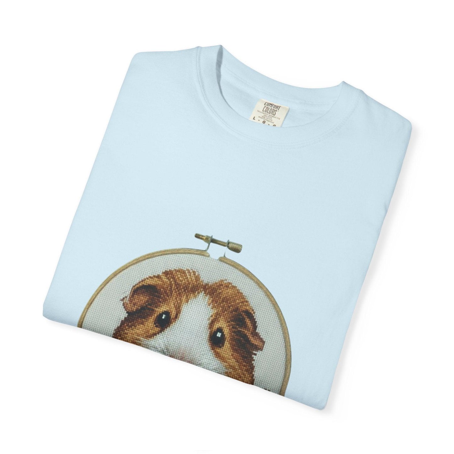 Guinea Pig Portrait T-shirt | Embroidery Hoop Style, Cute Pet Graphic