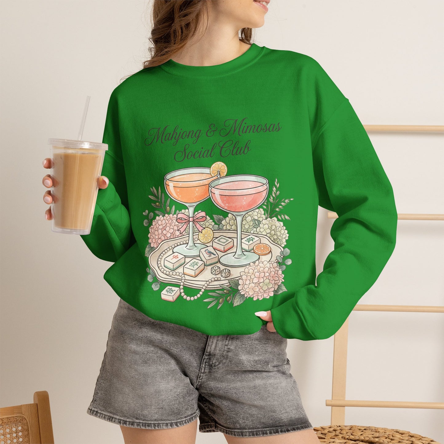Mahjong & Mimosas Sweatshirt, Mahjong Club Crewneck, Brunch Girl Pullover