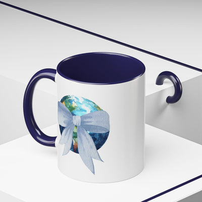 Earth Wrapped In A Bow Accent Coffee Mug