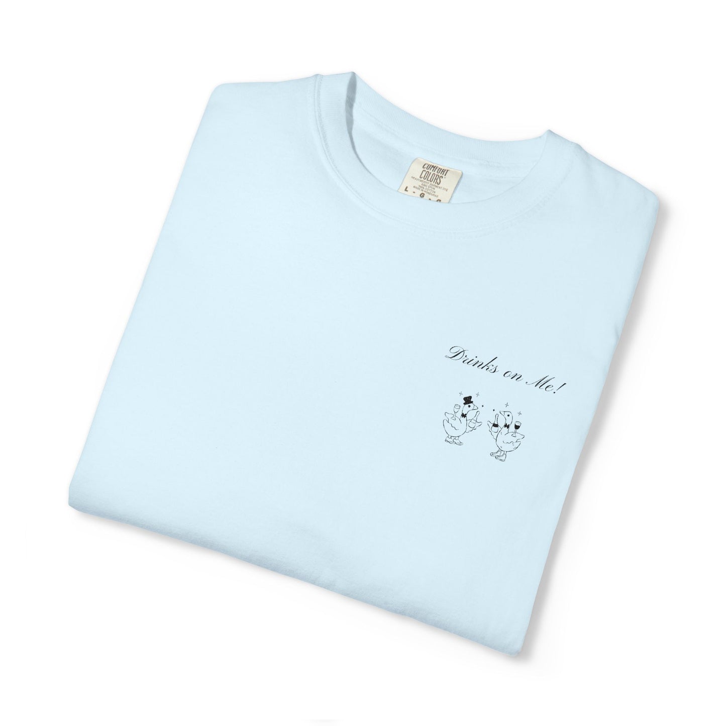 Drinks On Me Goose Shirt, Funny Wedding Goose Tee, Bridal Party Shirt, Cocktail Hour Tee, Cute Goose Drinking Shirt