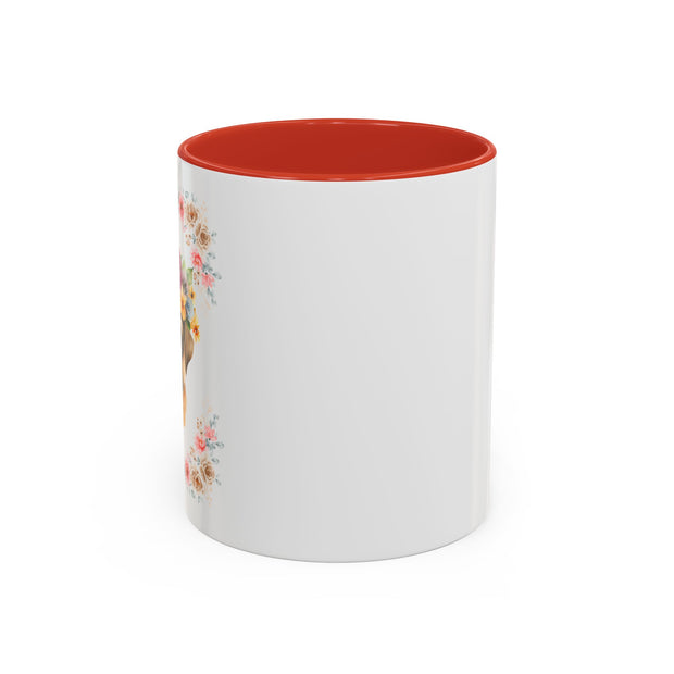 Geeky Goddess Pug Accent Coffee Mug