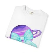Purple Saturn Wrapped In Bow Unisex T-Shirt