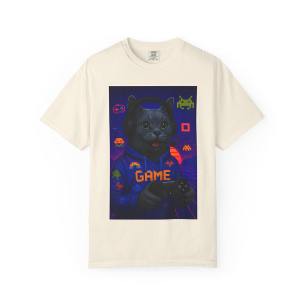 Game On Dark Gray Cat T-shirt