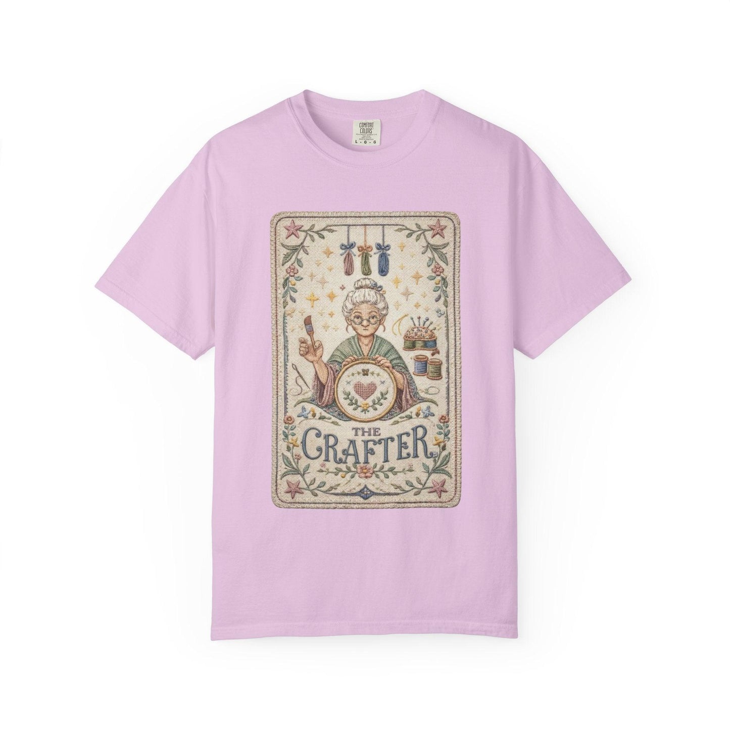 The Crafter Illustration T-Shirt | Vintage Crafting Design, Sewing Embroidery
