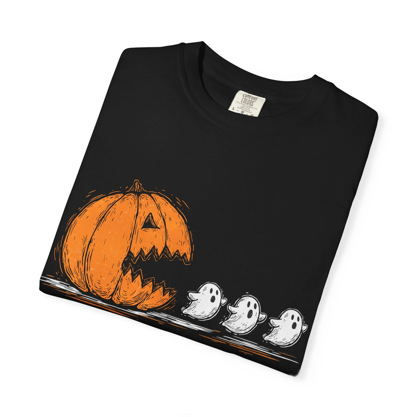 Jack-o'-Lantern Pumpkin and Ghosts T-shirt | Halloween Pumpkin Tee