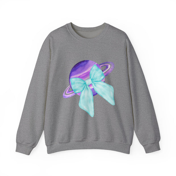 Purple Saturn Wrapped In A Bow Sweatshirt