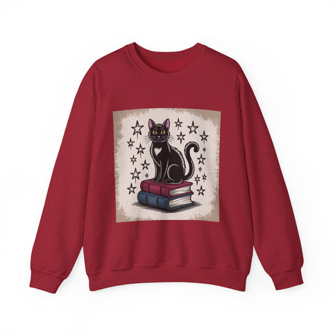 Cat and Book Lover's Crewneck Sweatshirt