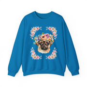 Geeky Goddess Pug Unisex Crewneck Sweatshirt