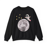 Astronaut Flying To The Moon Unisex Crewneck Sweatshirt