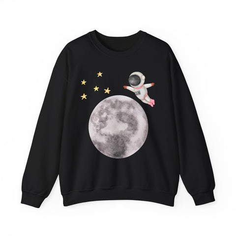 Astronaut Flying To The Moon Unisex Crewneck Sweatshirt