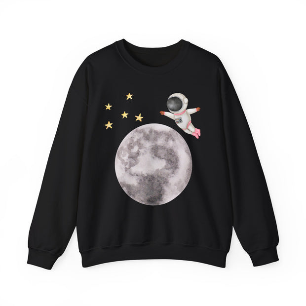 Astronaut Flying To The Moon Unisex Crewneck Sweatshirt