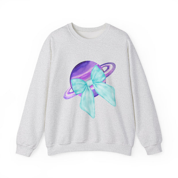Purple Saturn Wrapped In A Bow Sweatshirt