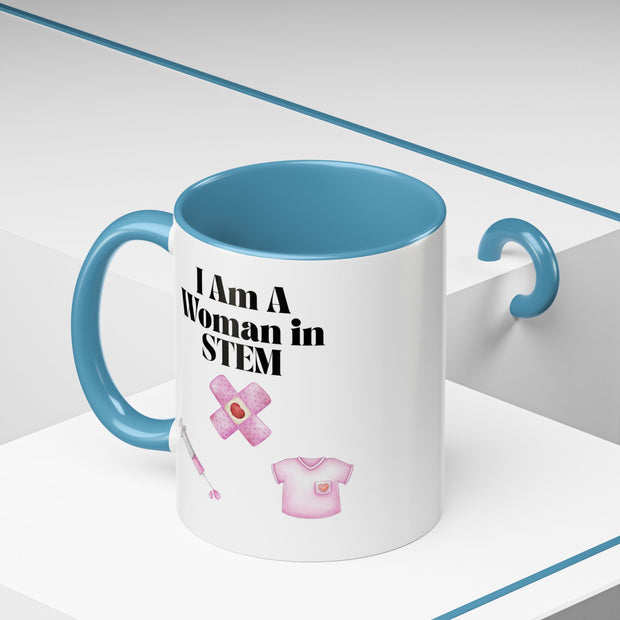 'I Am A Woman In STEM' Nurse Accent Coffee Mug
