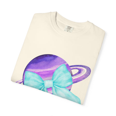 Purple Saturn Wrapped In Bow Unisex T-Shirt
