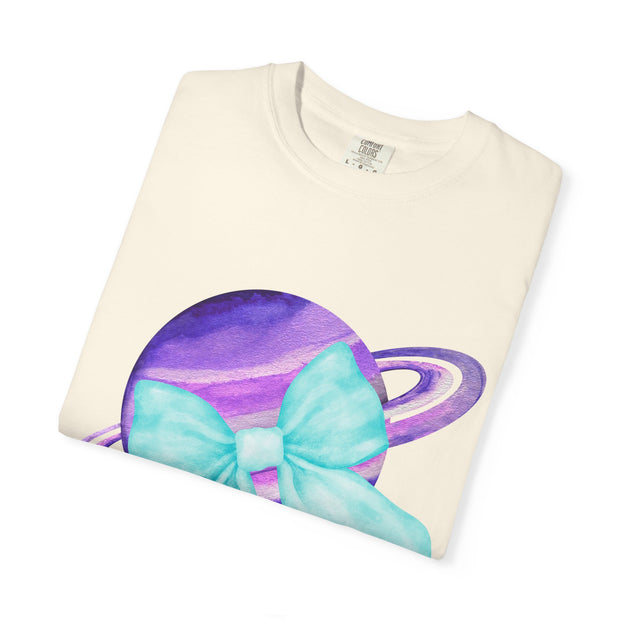 Purple Saturn Wrapped In Bow Unisex T-Shirt