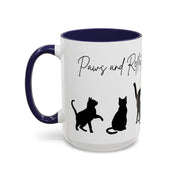 'Paws and Reflect' Cats Accent Coffee Mug