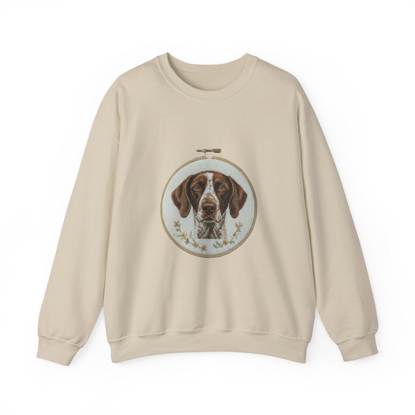 German Pointer Portrait sweatshirt | Dog Head Embroidery Hoop Design