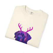 Neon English Mastiff Dog with Antlers T-Shirt | Christmas Sweater Lights Design